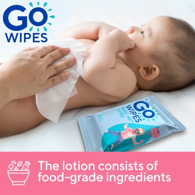 GoWipes Baby Wet Wipes vlhčené ubrousky pro děti od narození 24 ks