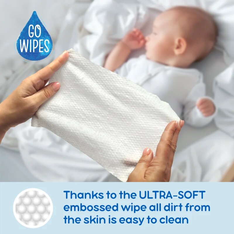 GoWipes Cleanse & Hydrate dětské jemné vlhčené ubrousky pro citlivou pokožku aloe vera 0+ 50 ks