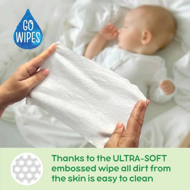 GoWipes Cleanse & Protect Chamomile extract dětské jemné vlhčené ubrousky s aloe vera 50 ks