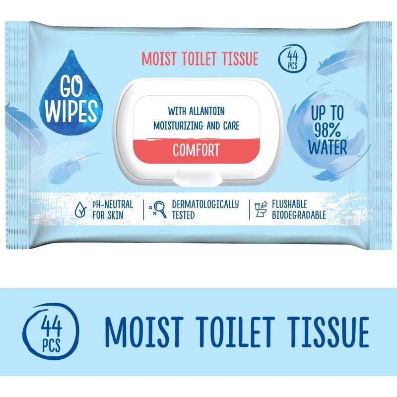 GoWipes Comfort vlhčený toaletní papír pro citlivou pokožku 44 ks
