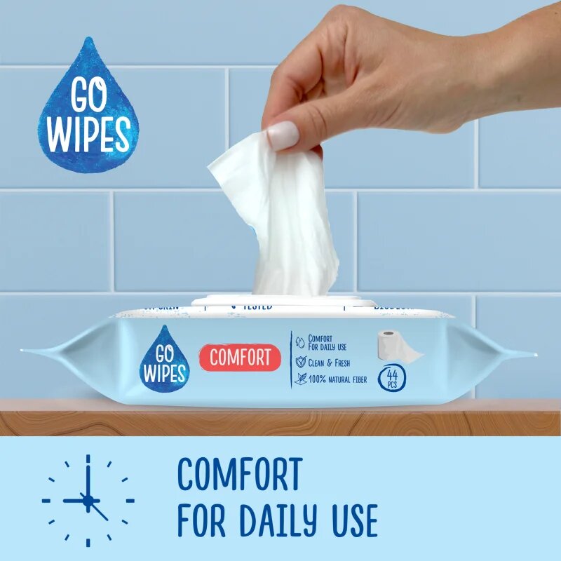 GoWipes Comfort vlhčený toaletní papír pro citlivou pokožku 44 ks