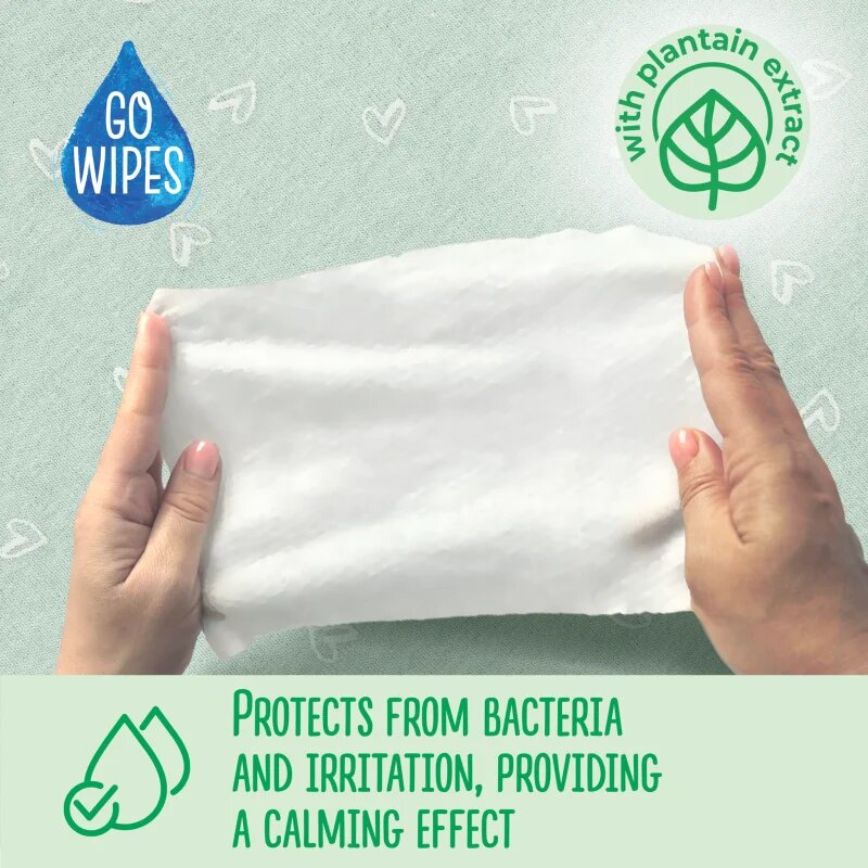 GoWipes Extra Care vlhčené čisticí ubrousky pro děti pro citlivou pokožku 0+ 60 ks