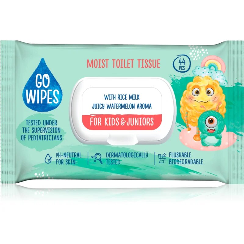 GoWipes For Kids & Juniors vlhčený toaletní papír pro citlivou pokožku pro děti 44 ks