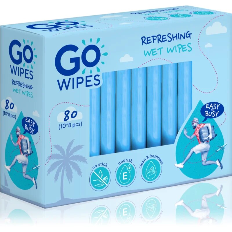 GoWipes Refreshing Wet Wipes osvěžující vlhčené ubrousky na ruce 10x8 ks
