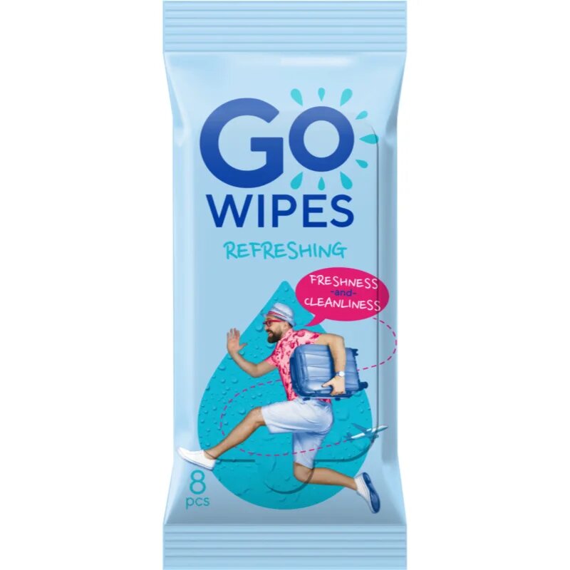 GoWipes Refreshing Wet Wipes osvěžující vlhčené ubrousky na ruce 10x8 ks