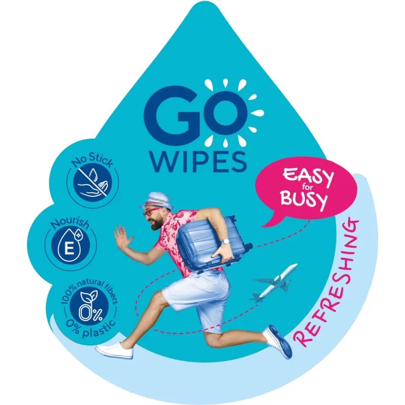 GoWipes Refreshing Wet Wipes osvěžující vlhčené ubrousky na ruce 20 ks