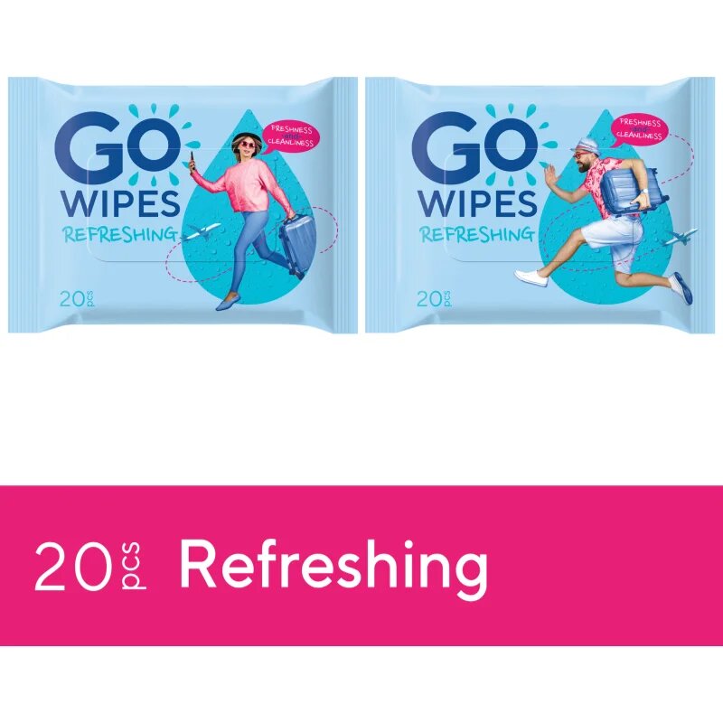 GoWipes Refreshing Wet Wipes osvěžující vlhčené ubrousky na ruce 20 ks
