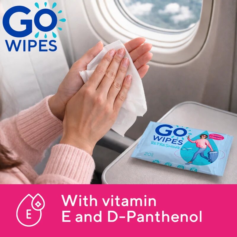 GoWipes Refreshing Wet Wipes osvěžující vlhčené ubrousky na ruce 20 ks