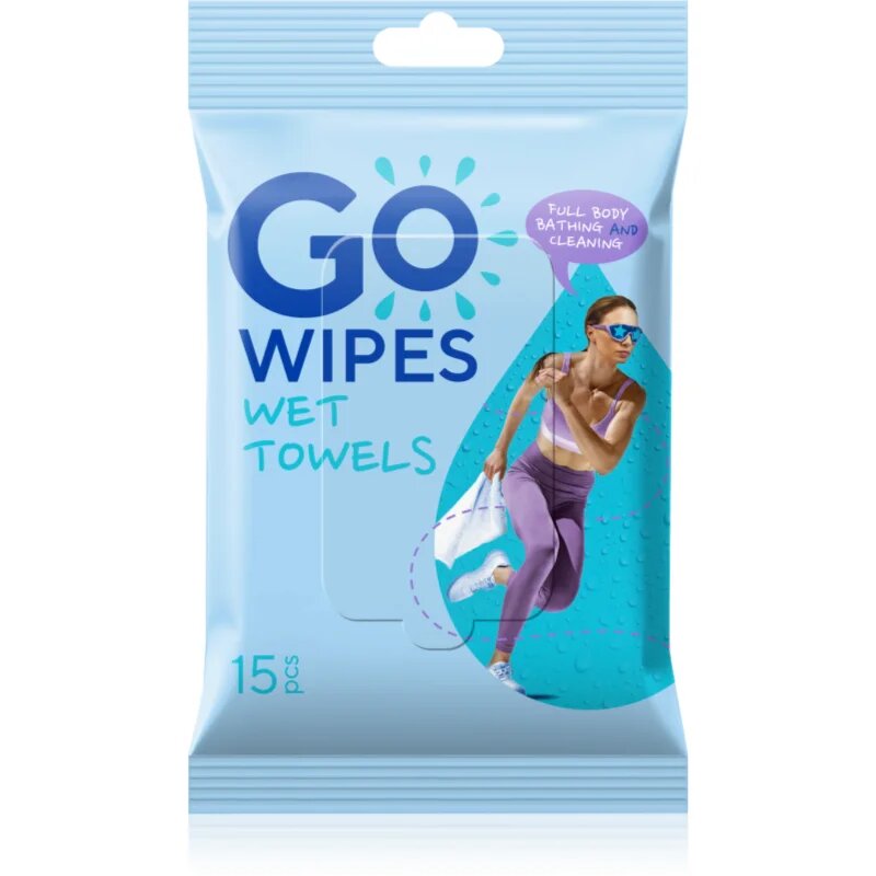 GoWipes Wet Towels osvěžující vlhčené ručníky 26x20 cm 15 ks