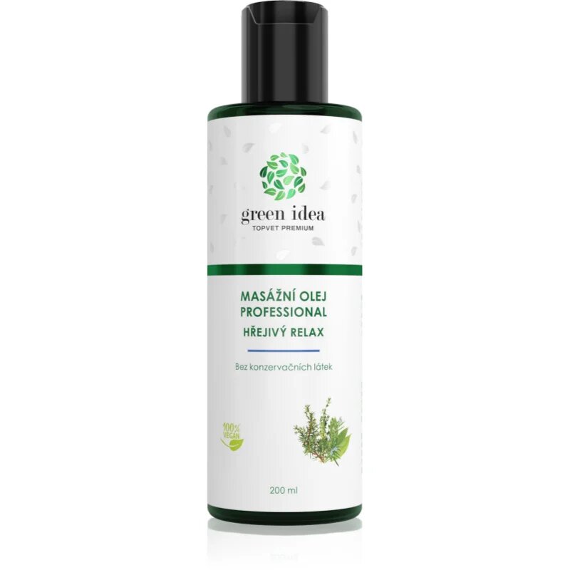 Green Idea Masážní olej hřejivý relax masážní olej 200 ml