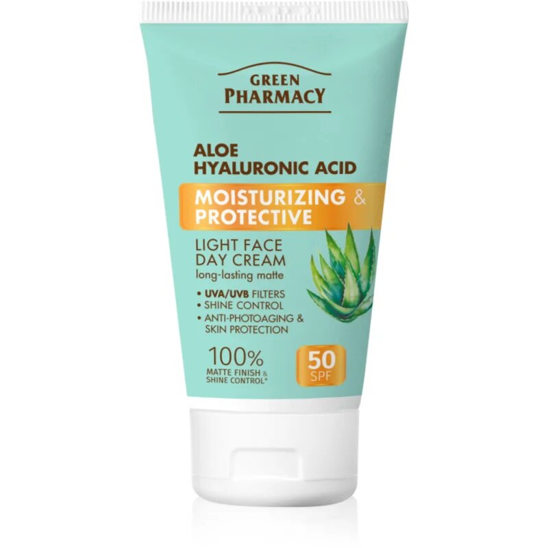Green Pharmacy Aloe & Hyaluronic Acid lehký denní krém SPF 50 50 ml