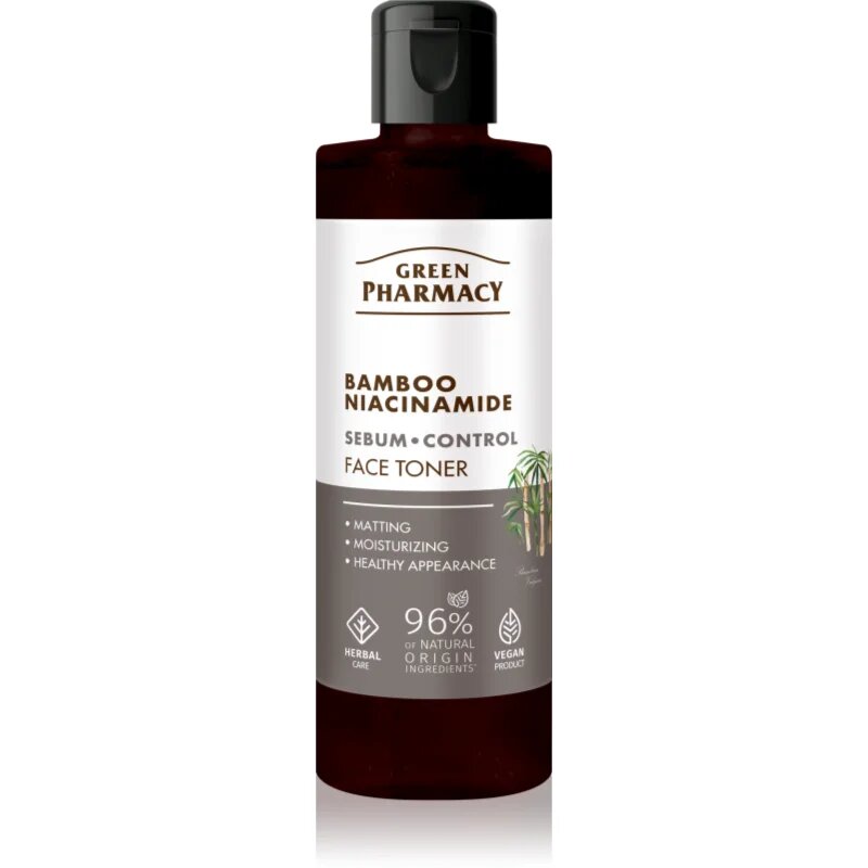 Green Pharmacy Bamboo & Niacinamide Face Toner aktivní tonikum pro mastnou pleť 200 ml