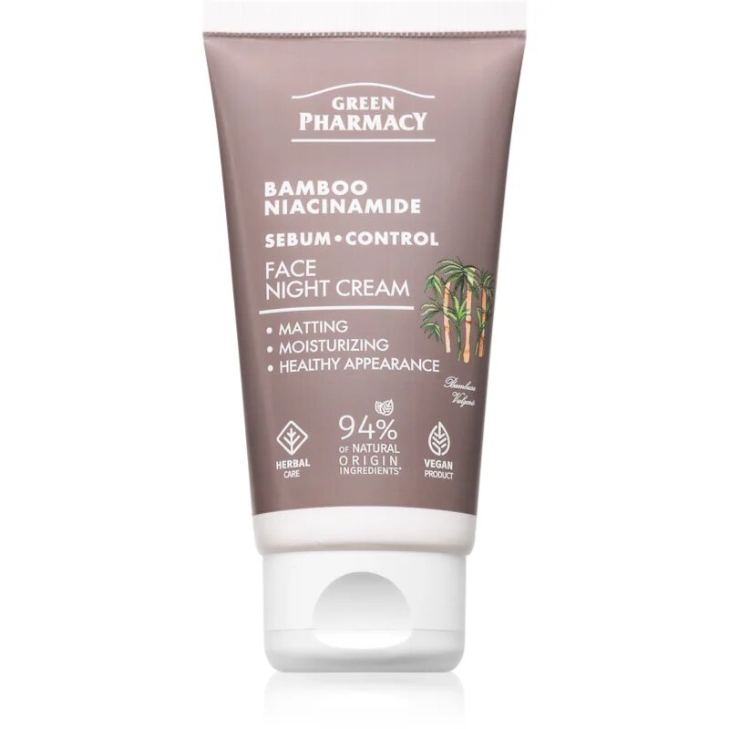Green Pharmacy Bamboo & Niacinamide Night Face Cream hydratační noční krém 50 ml