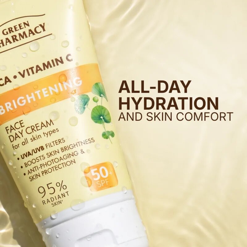 Green Pharmacy Cica + Vitamin C rozjasňující denní krém SPF 50+ 50 ml