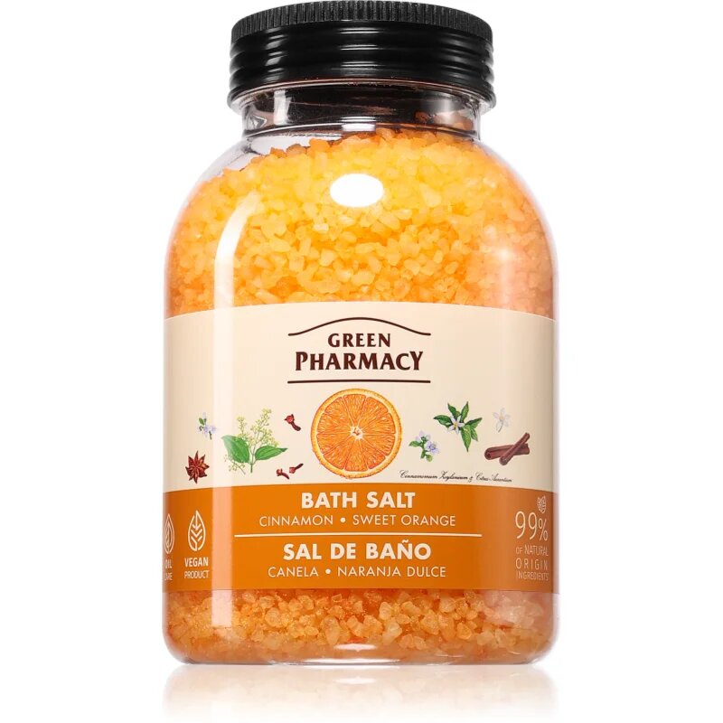 Green Pharmacy Cinnamon & Sweet orange Bath Salt relaxační sůl do koupele 1000 g