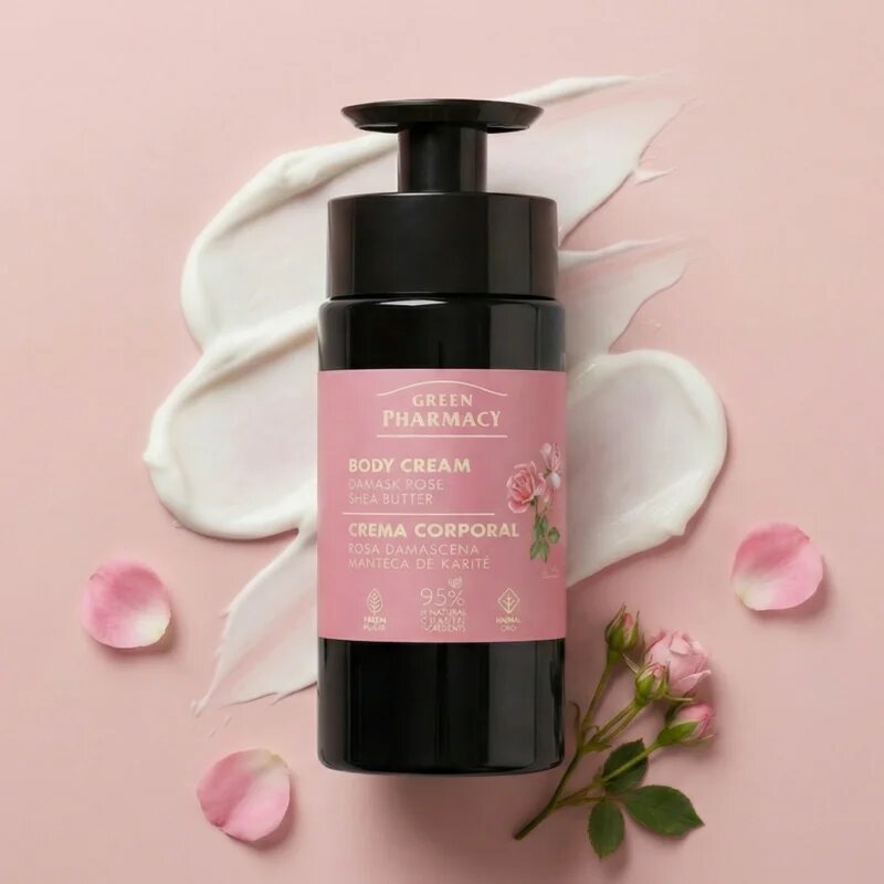 Green Pharmacy Damask Rose & Shea Butter tělový krém 739 ml