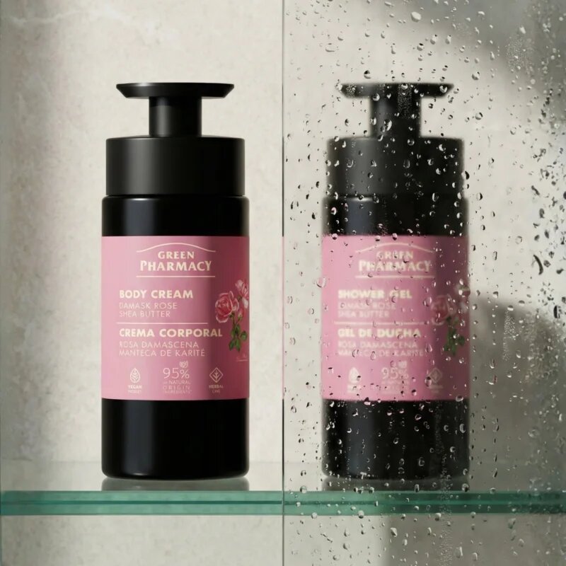 Green Pharmacy Damask Rose & Shea Butter tělový krém 739 ml