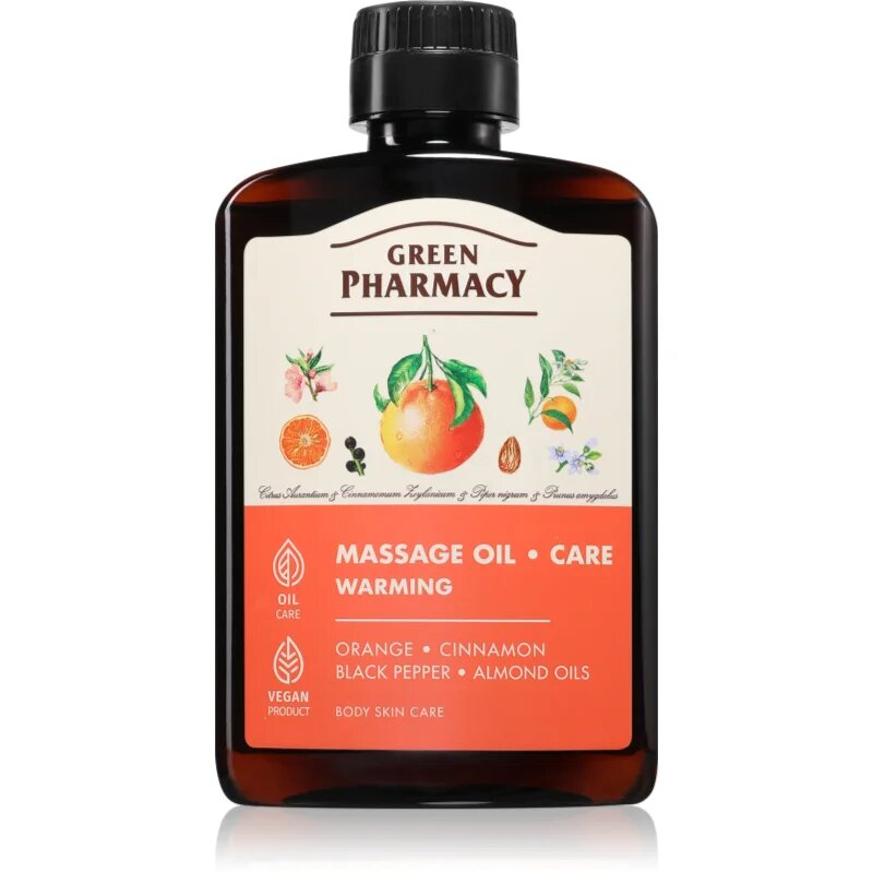 Green Pharmacy Essential oils of Orange Massage Oil hřejivý masážní olej 200 ml