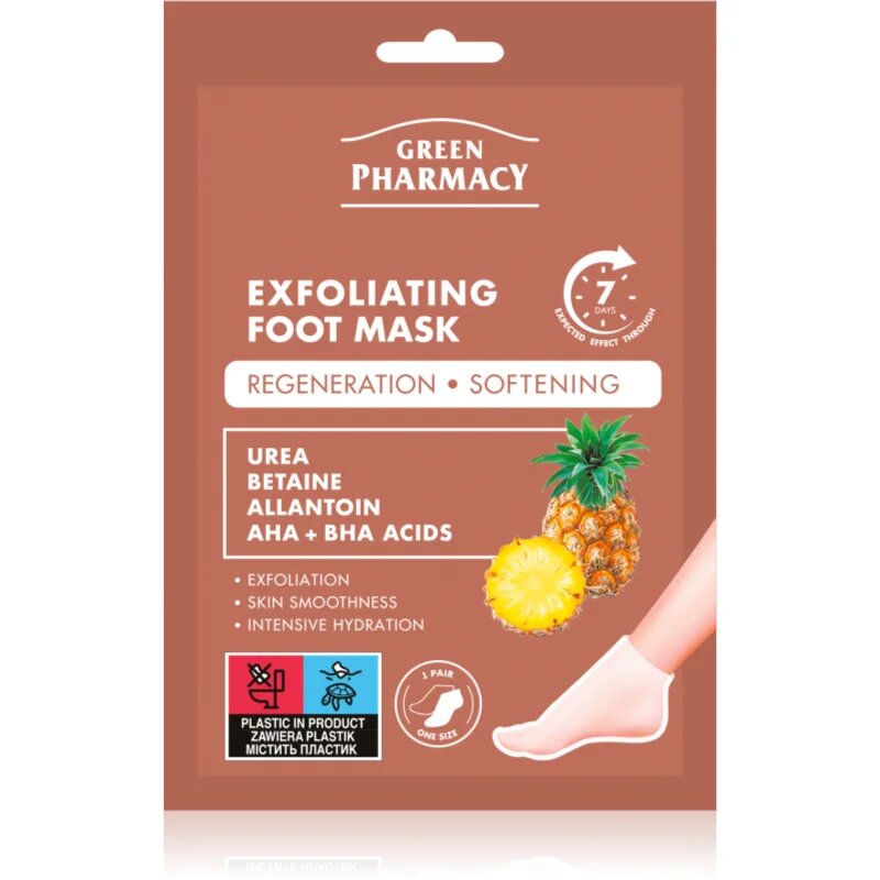 Green Pharmacy Foot Care Exfoliating Foot Mask regenerační maska na nohy a nehty 2x20 ml