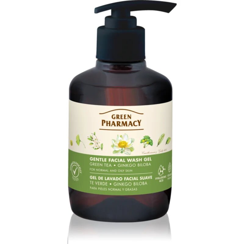 Green Pharmacy Green Tea Face Wash jemný čisticí gel pro mastnou a smíšenou pleť 270 ml
