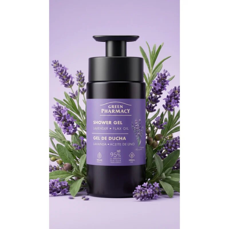 Green Pharmacy Lavender & Flax Oil sprchový gel 739 ml