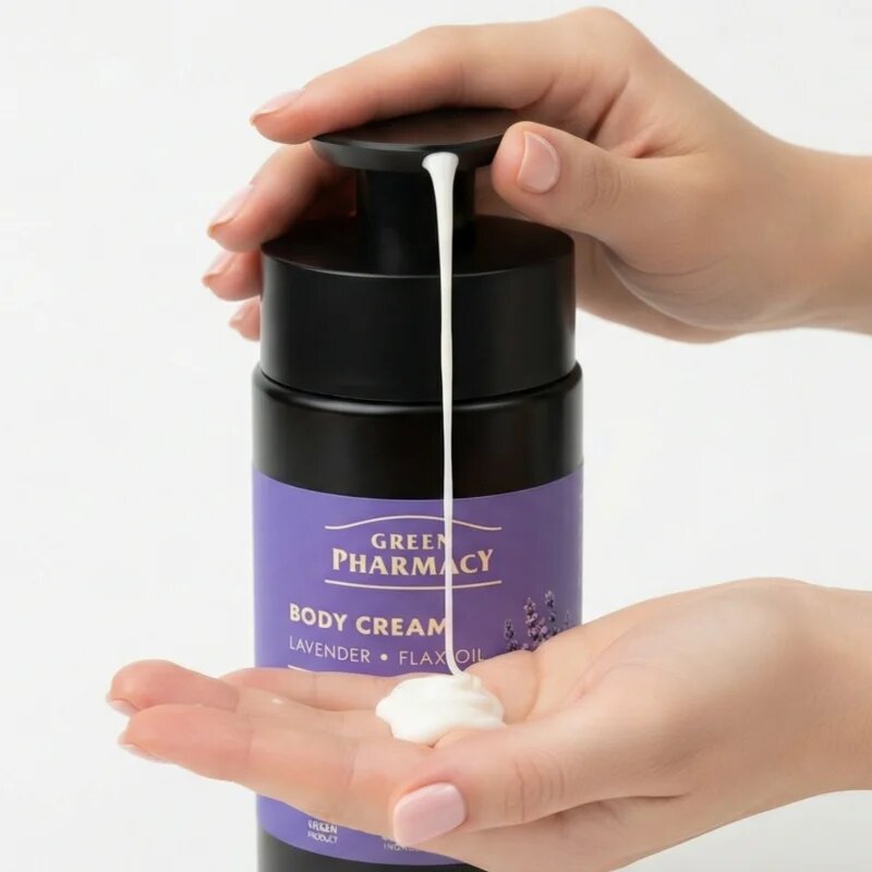 Green Pharmacy Lavender & Flax Oil tělový krém 739 ml