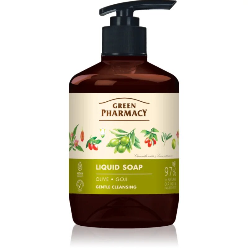 Green Pharmacy Olive & Goji Berry Liquid Soap tekuté mýdlo na ruce s pumpičkou 460 ml
