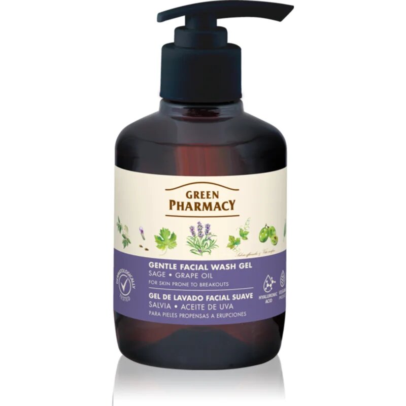 Green Pharmacy Sage & Thyme Face Wash jemný čisticí gel pro pleť se sklonem k podráždění 270 ml