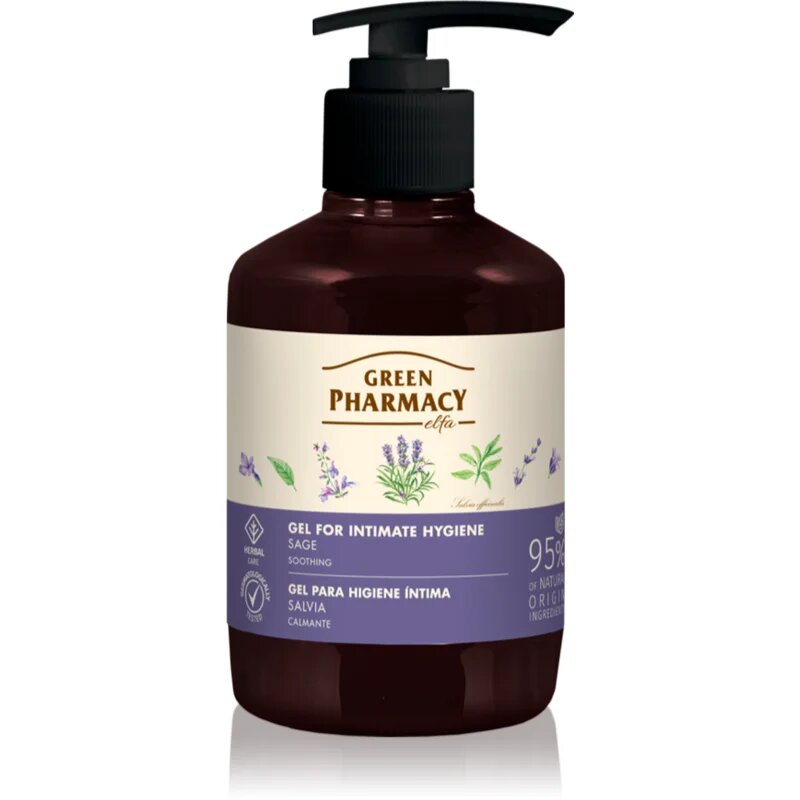 Green Pharmacy Sage & Thyme Gel for Intimate Hygiene zklidňující gel na intimní hygienu 370 ml