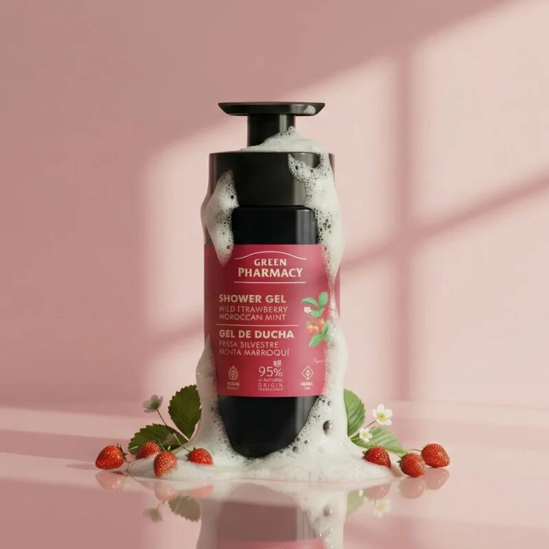 Green Pharmacy Wild Strawberry & Moroccan Mint Oil sprchový gel 739 ml
