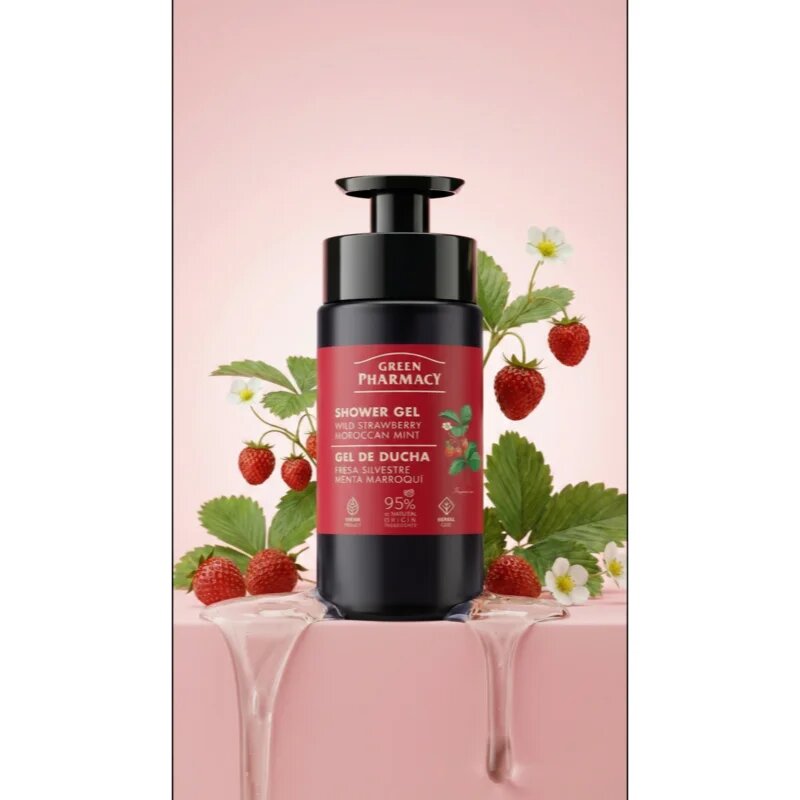 Green Pharmacy Wild Strawberry & Moroccan Mint Oil sprchový gel 739 ml