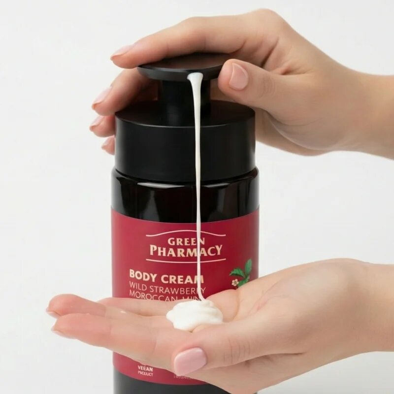 Green Pharmacy Wild Strawberry & Moroccan Mint Oil tělový krém 739 ml