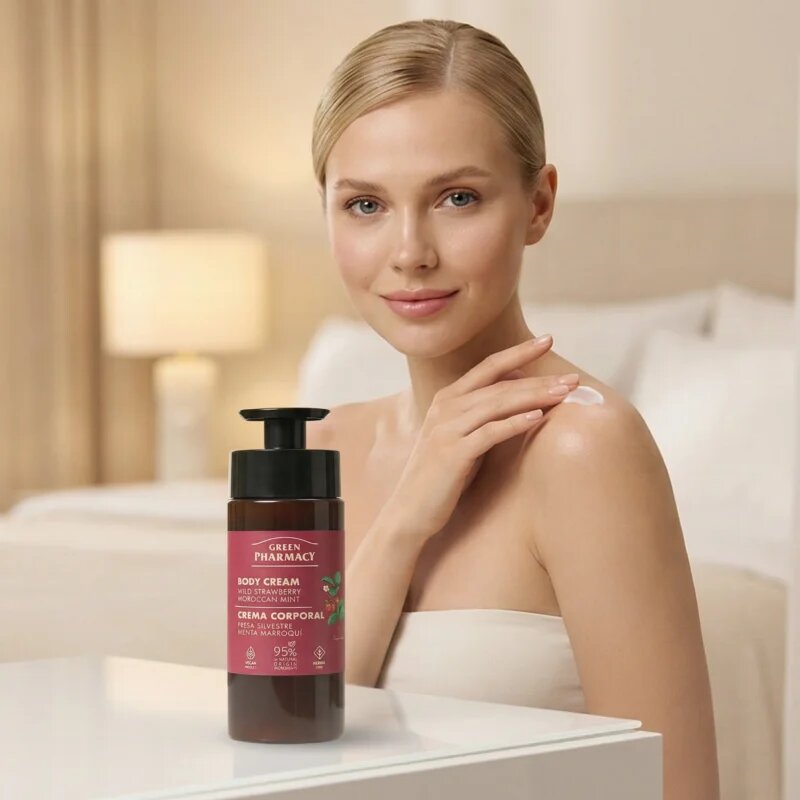 Green Pharmacy Wild Strawberry & Moroccan Mint Oil tělový krém 739 ml