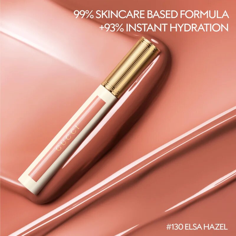 Gucci Beauty Glow Oil-In-Water Tint Liquid Lipstick lesklá hydratační tekutá rtěnka odstín 415 Clara Pink 6.5 ml