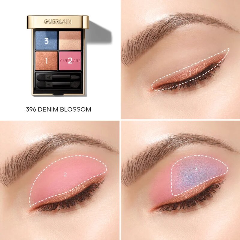GUERLAIN Blooming Denim Ombres G paletka očních stínů limitovaná edice 396 Denim Blossom 6 g