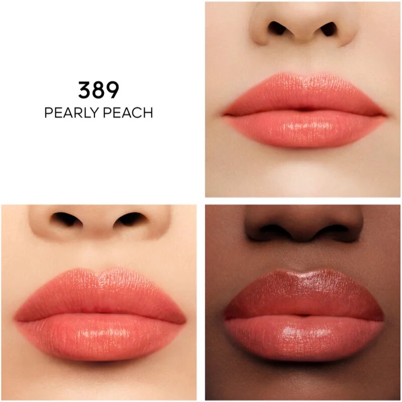 GUERLAIN KissKiss Bee Glow vyživující a hydratační balzám na rty odstín 389 Pearly Peach 3.2 g