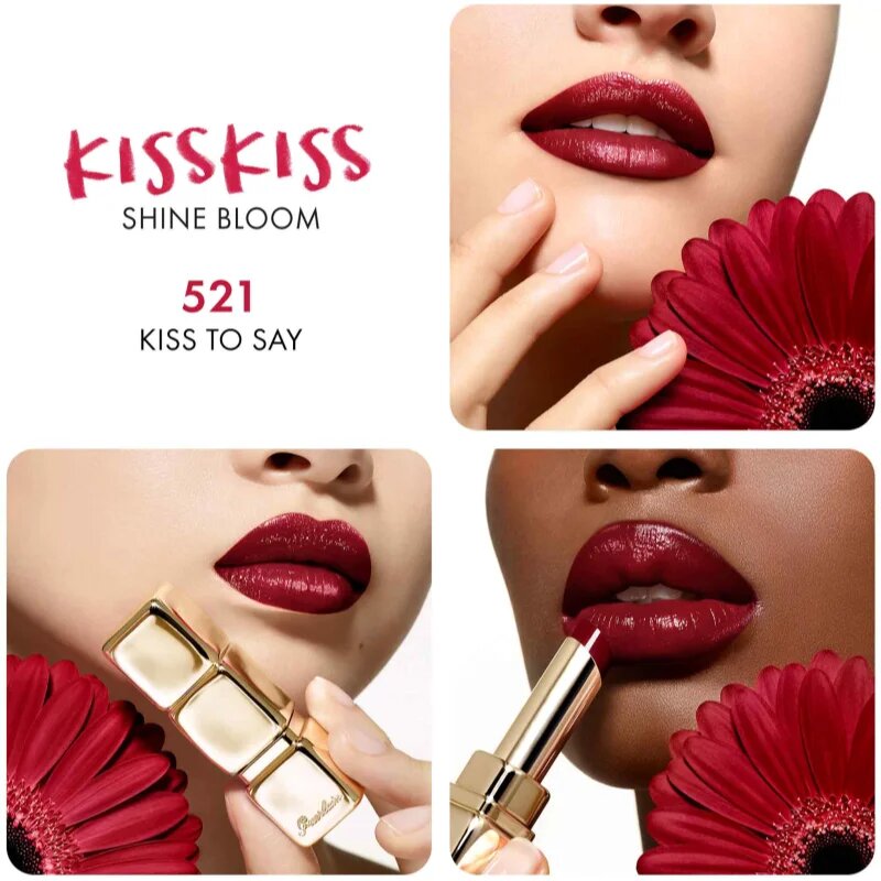 GUERLAIN KissKiss Shine Bloom lesklá rtěnka odstín 521 Kiss to Say 3.5 g