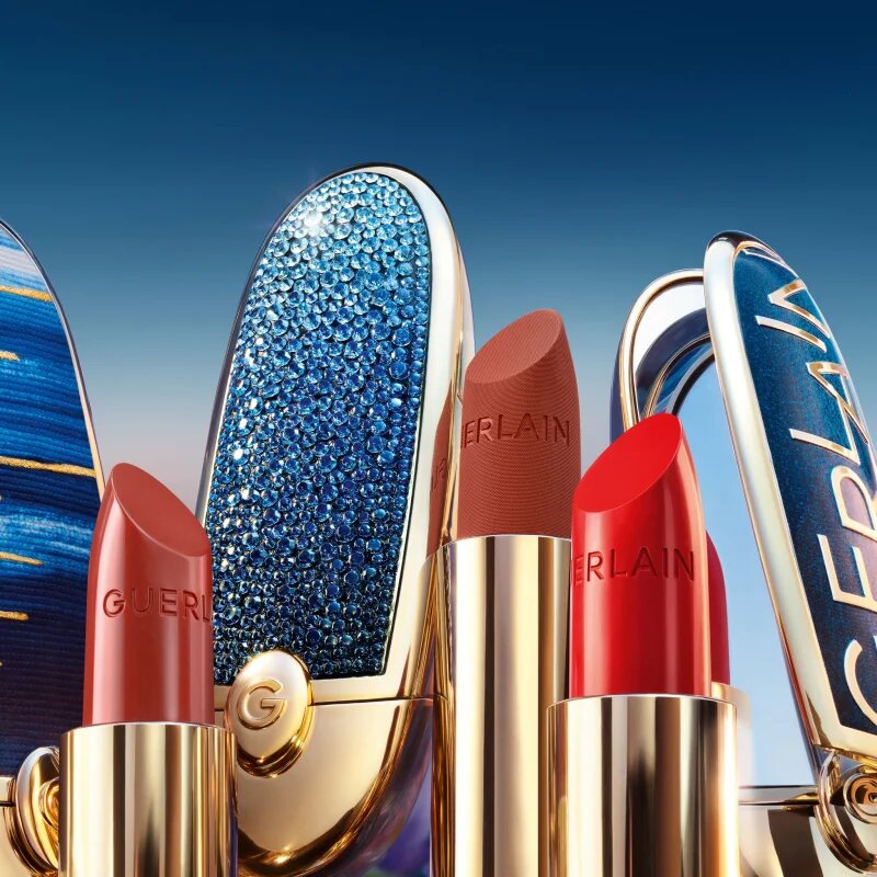 GUERLAIN L'Heure Bleue Double Mirror Jewel Case pouzdro na rtěnku se zrcátkem Bleu Reverie 1 ks