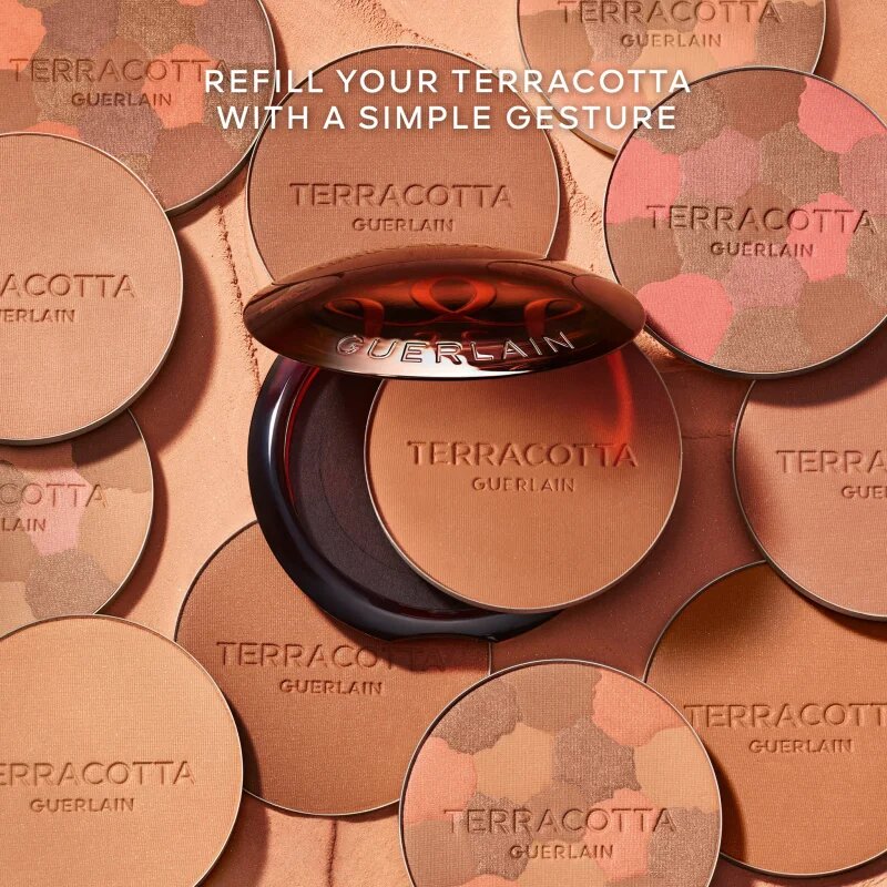 GUERLAIN Terracotta Light bronzující rozjasňující pudr – náhradní náplň odstín 05 Deep Warm 10 g