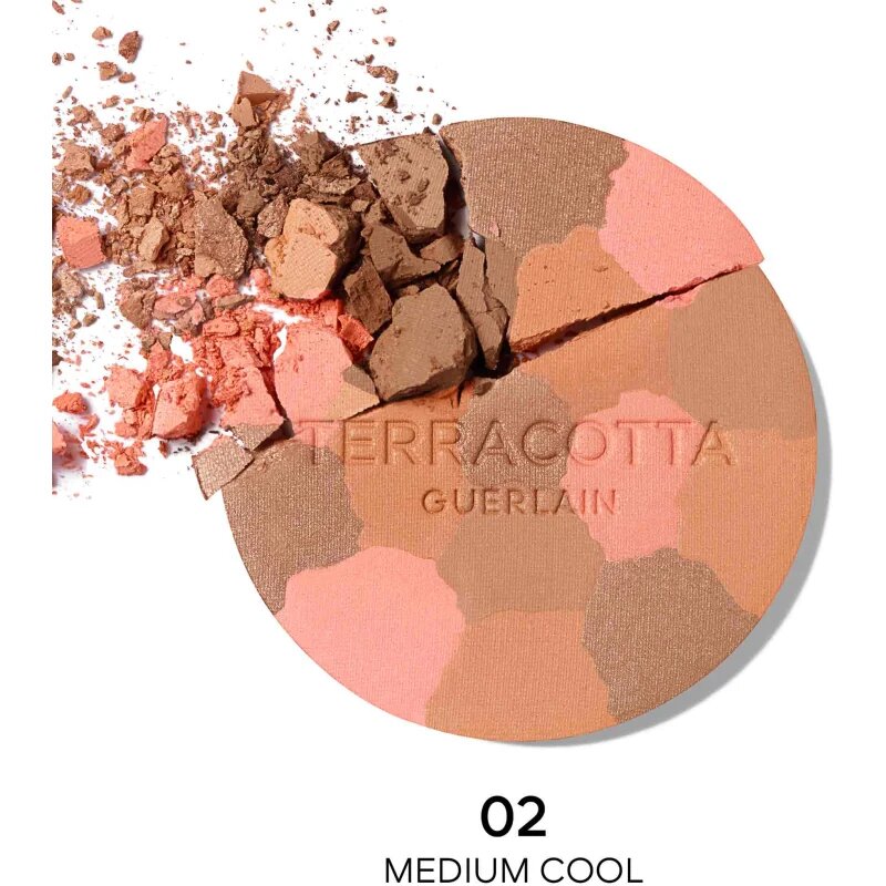 GUERLAIN Terracotta Light bronzující rozjasňující pudr plnitelný odstín 02 Medium Cool 10 g