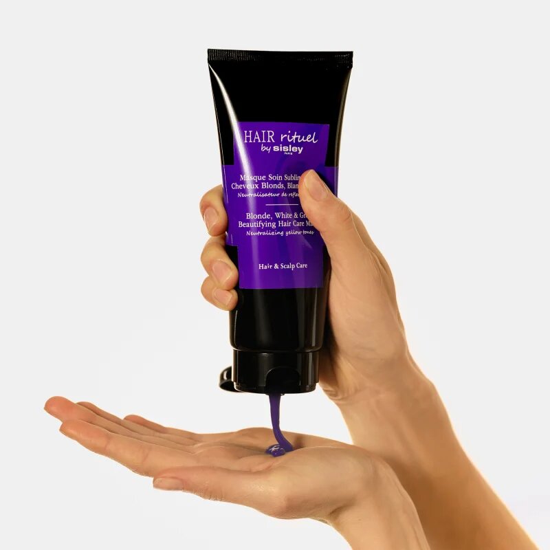 Hair Rituel by Sisley Blonde White & Grey Beautifying Hair Care Mask maska na vlasy neutralizující mosazné podtóny 200 ml