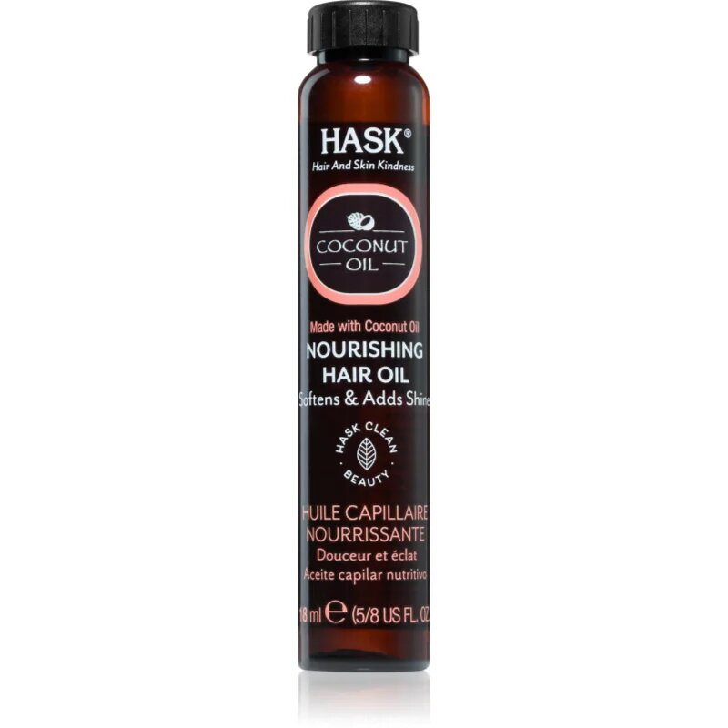 HASK Monoi Coconut Oil zkrášlující olej pro lesk a hebkost vlasů 18 ml