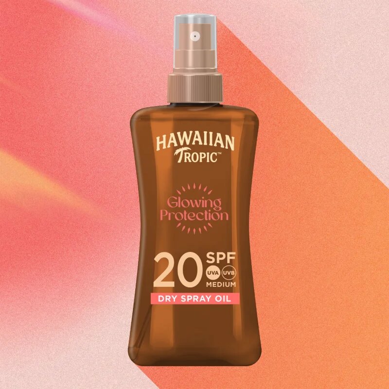 Hawaiian Tropic Glowing Protection Dry Oil Spray hydratační gel na opalování SPF 20 200 ml