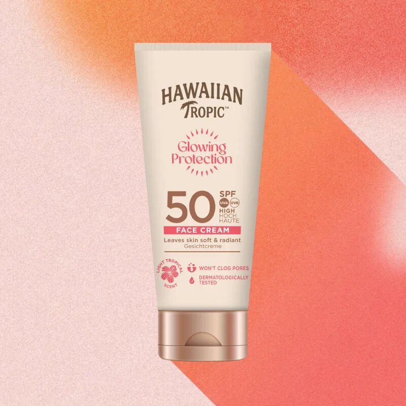 Hawaiian Tropic Glowing Protection Face Cream opalovací krém na obličej SPF 50 50 ml