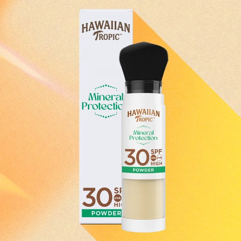 Hawaiian Tropic Mineral Protection Powder Brush ochranný voděodolný opalovací pudr SPF 30 4.25 g
