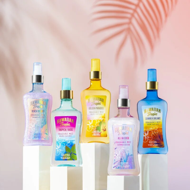 Hawaiian Tropic Perfumes Aloha Coco Shimmer tělový sprej se třpytkami pro ženy 250 ml