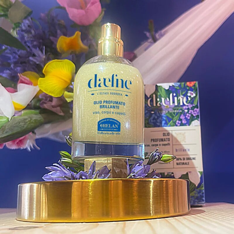 Helan Daefne multifunkční suchý olej se třpytkami na obličej tělo a vlasy 50 ml