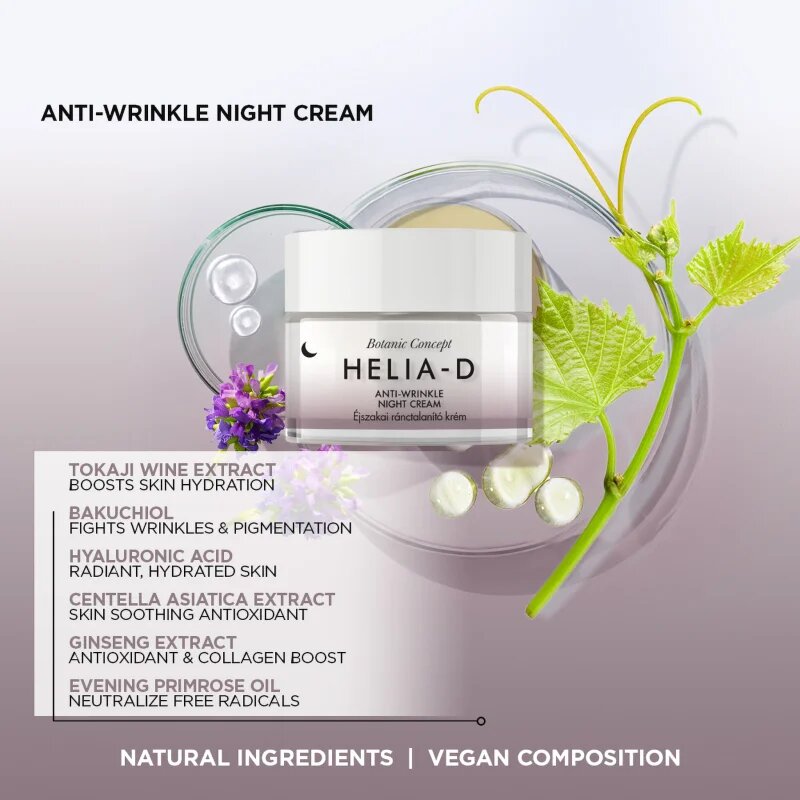 Helia-D Botanic Concept noční krém proti vráskám 50 ml
