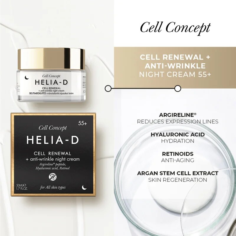 Helia-D Cell Concept noční krém proti projevům stárnutí pleti 50 ml