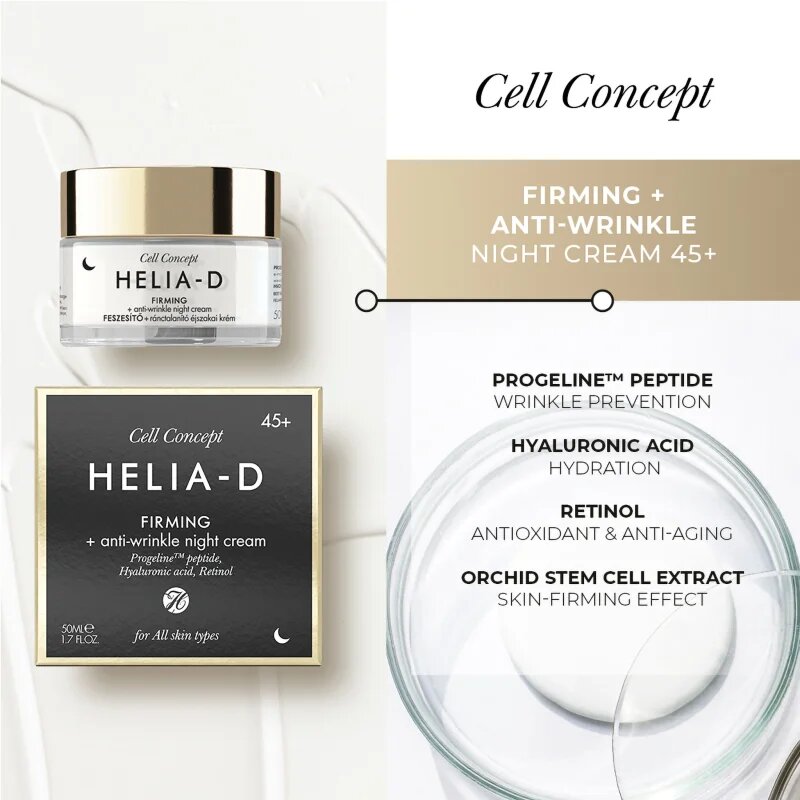 Helia-D Cell Concept zpevňující noční krém proti vráskám 45+ 50 ml